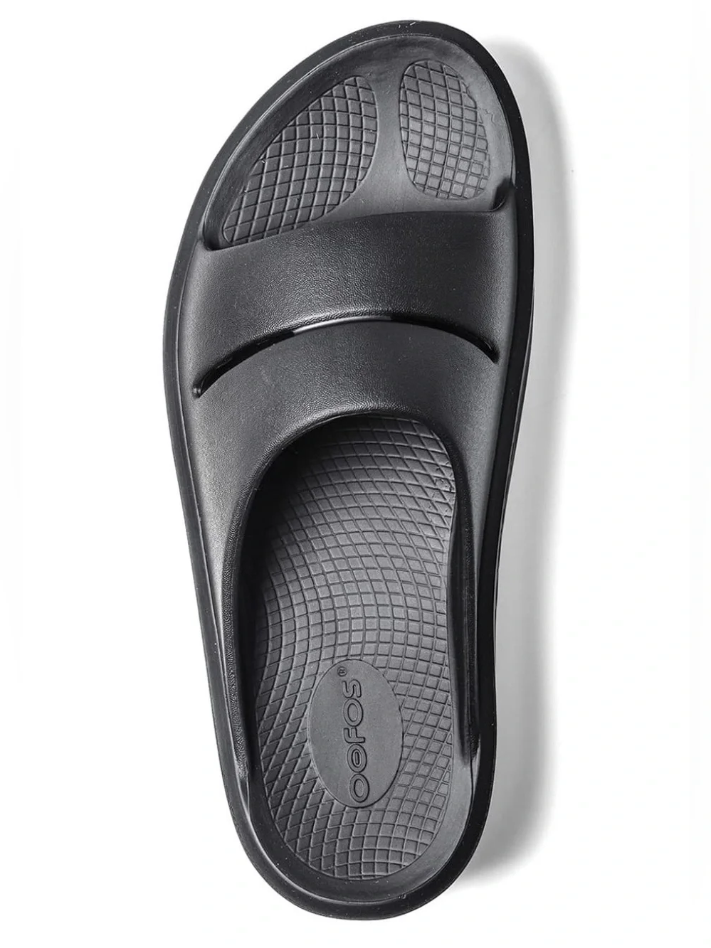 OOFOS Men's Black Slide Recovery Sandal
